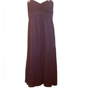 Christina Wu Women's Strapless Bridesmaid Dress /Color Aubergine (Plum)‎ Size 14